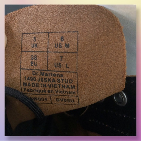 Dr. Martens 1490 Joska Stud Black Leather Lace Up Boots Women US Size 7 NIB - Picture 10 of 10